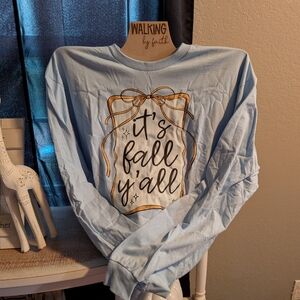 Gildan Light Blue Long Sleeve Tee - It's Fall Y'all